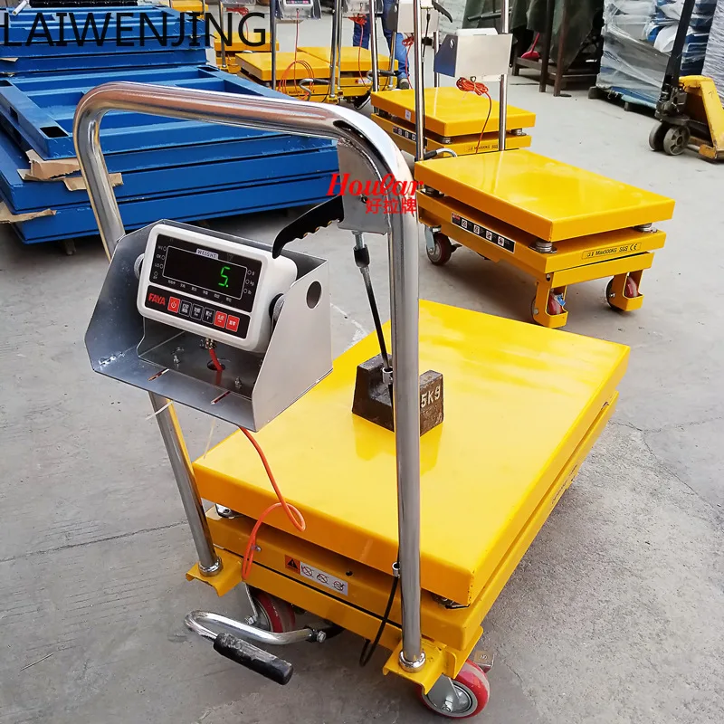 MJY hand lift hydraulic weighing electronic scale lifting platform lift scale