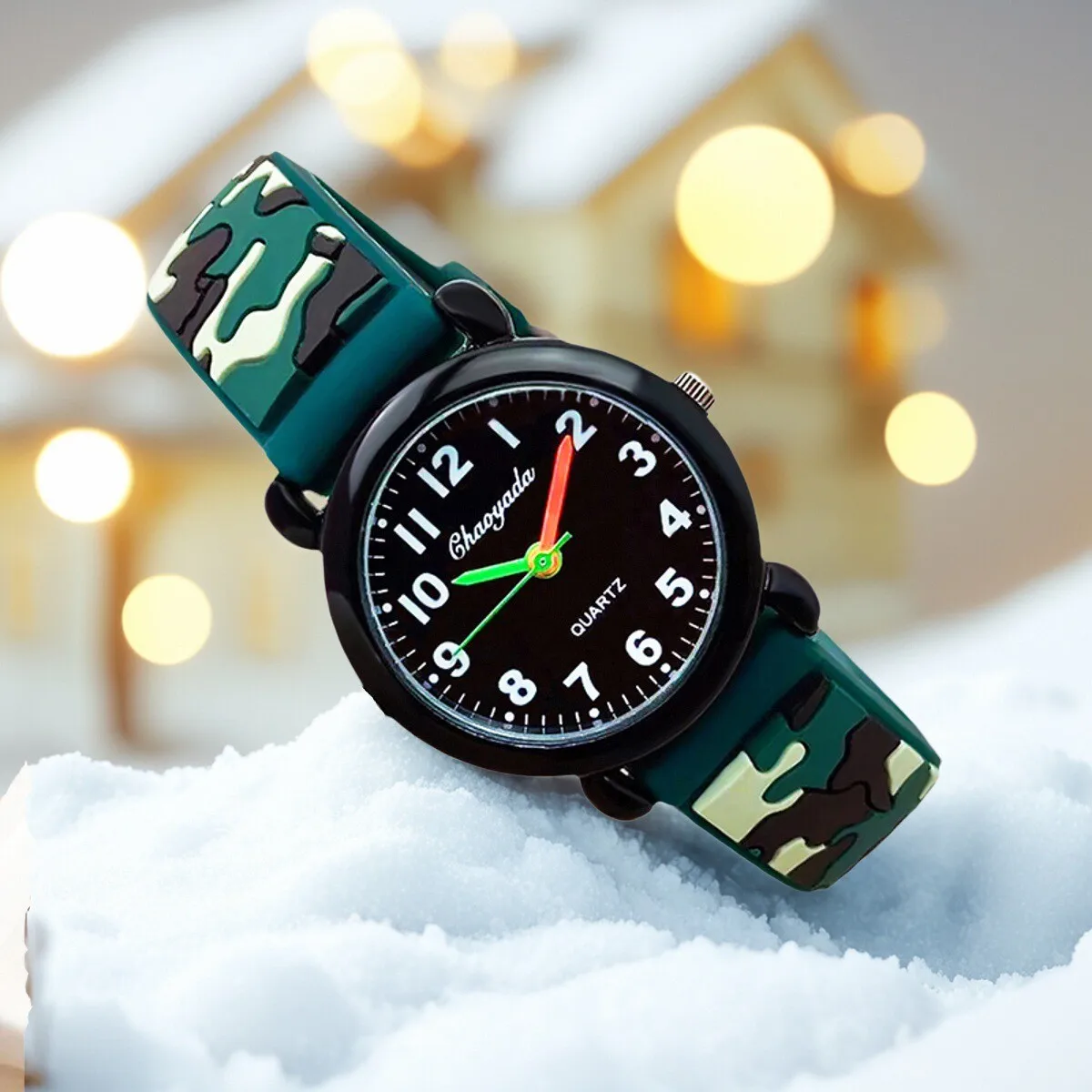 Kinder Jungen Gilrs Analog Quarz Armbanduhren Camouflage Silikon Studenten Schuluhren Kinder Geburtstagsgeschenke Nicht-Smartwatch