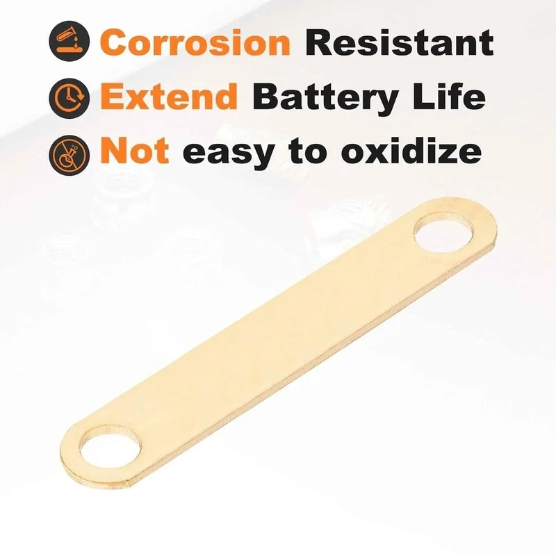 DT98 20Pcs Brass Flat Bus Bar Connector for 21700 Battery Holder, for Inter-Group Connecting Plate Metal