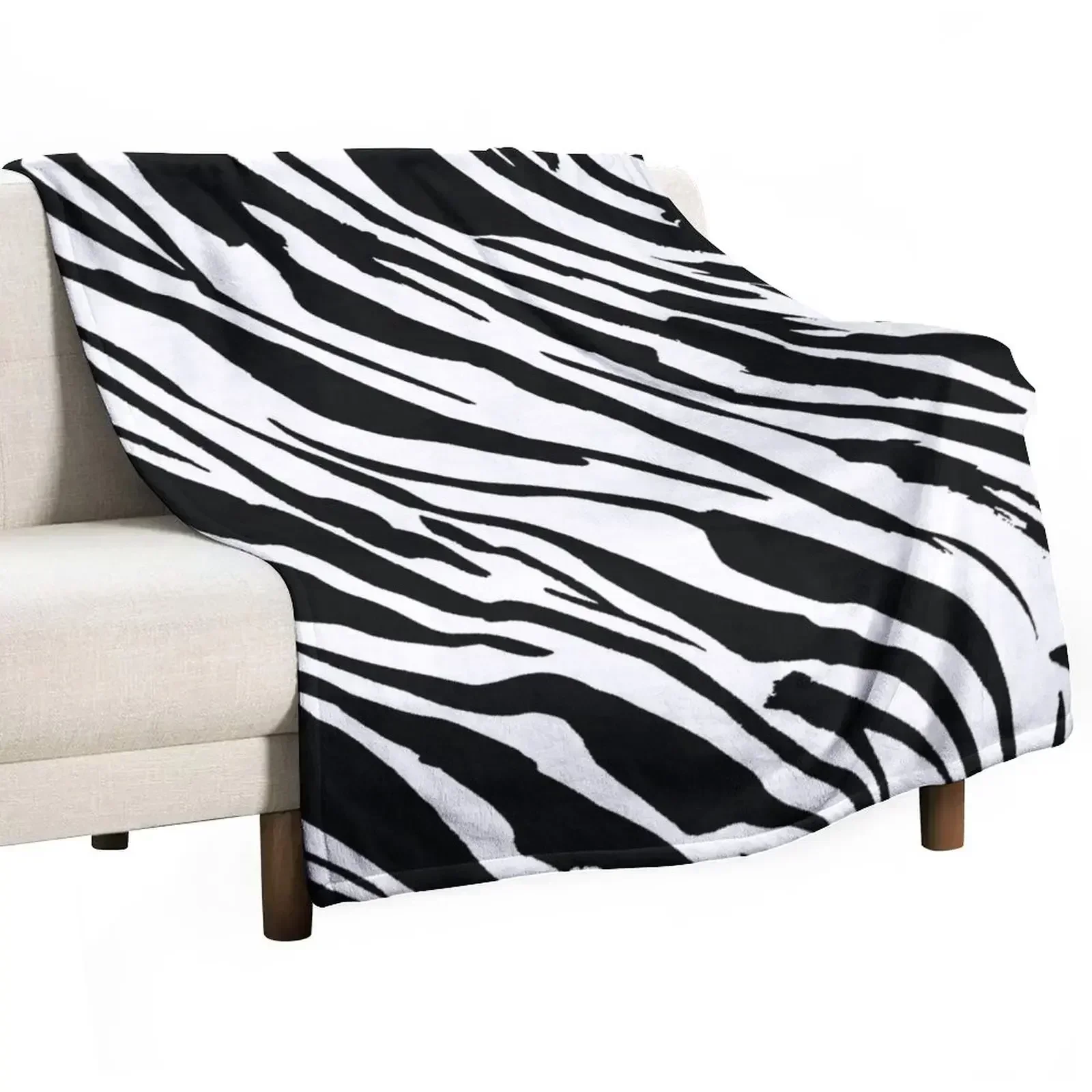 Zebra Skin Pattern Throw Blanket Sofa Kid'S Tourist wednesday Summer Furry Blankets