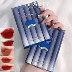 5 Colors/kits Matte Lipstick Set Long Lasting Waterproof Non-Stick Cup Lip Glaze Not Easy To Fade Cute Lip Tint Cosmetic Makeup