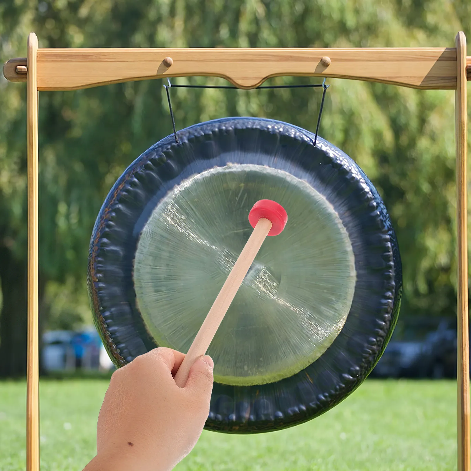Solid Wood Chinese Gong Mallet Traditional Handcrafted Percussion Instrument for Stage Performances Celebratory Events