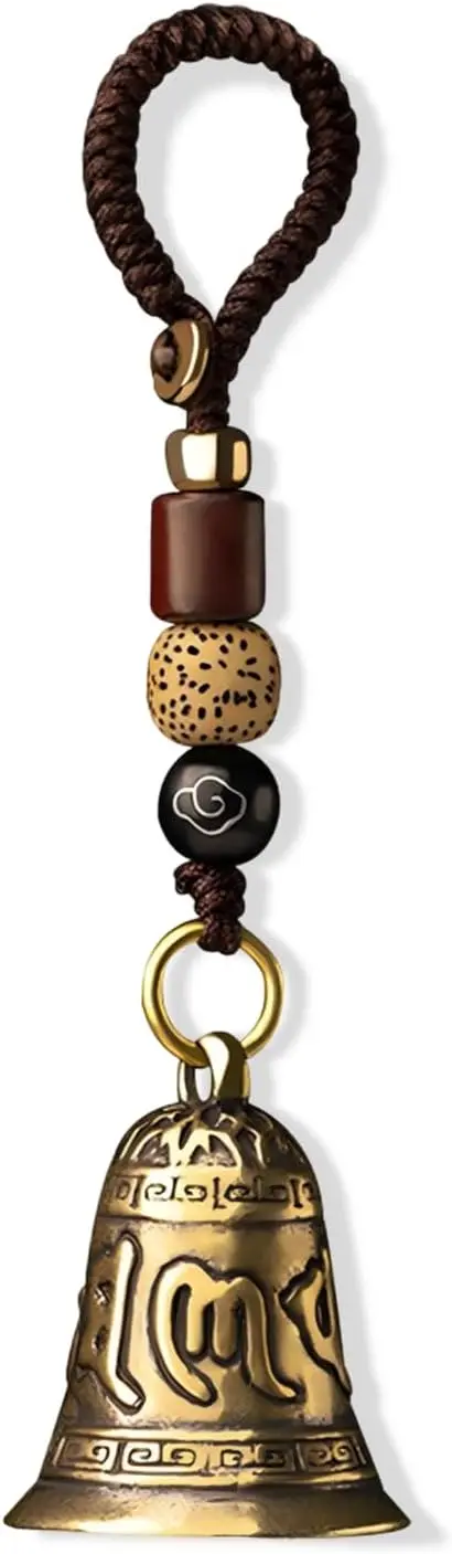 Chinese Feng Shui Bell, Six Characters, Pure Brass Bells, French Window, House Pendant, Car Good Luck, Wealth and Safe