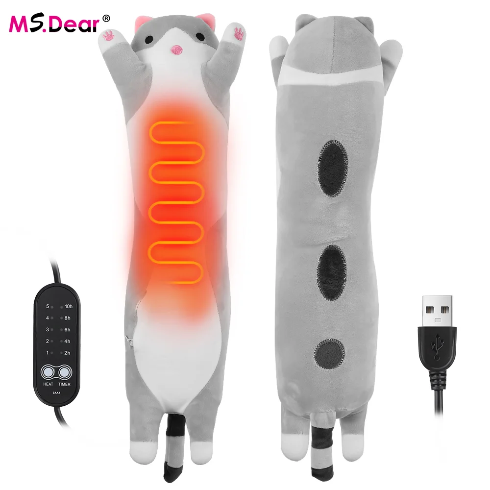 

Электрическая грелка с питанием от USB, плюшевая подушка с подогревом для периода, милая подушка для метания кошек, милая грелка для кошек для менструальных спазмов