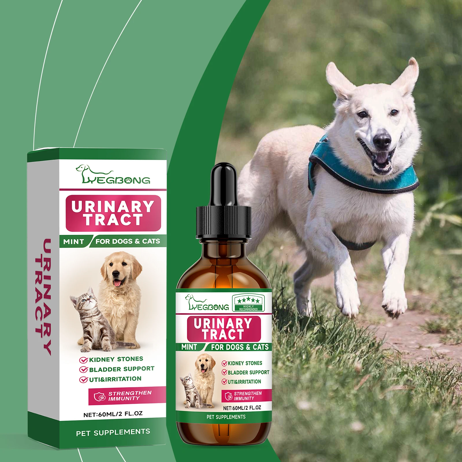 Yegbong Suplemento para el cuidado de mascotas para promover la salud renal: mejora la vitalidad de las mascotas con ingredientes suaves