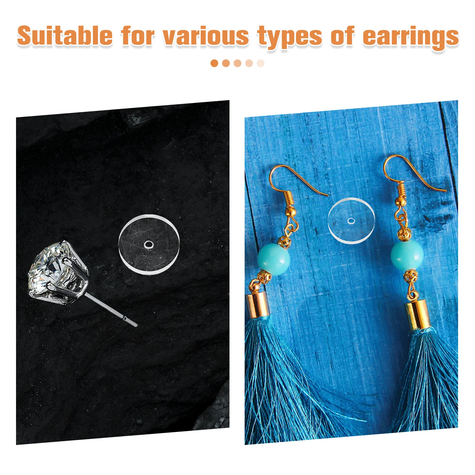 50 قطعة من وسادات الظهر المصنوعة من السيليكون الناعمة للأزرار الثقيلة لمنع الندبات ومجوهرات بديلة لسدادة الظهر #4