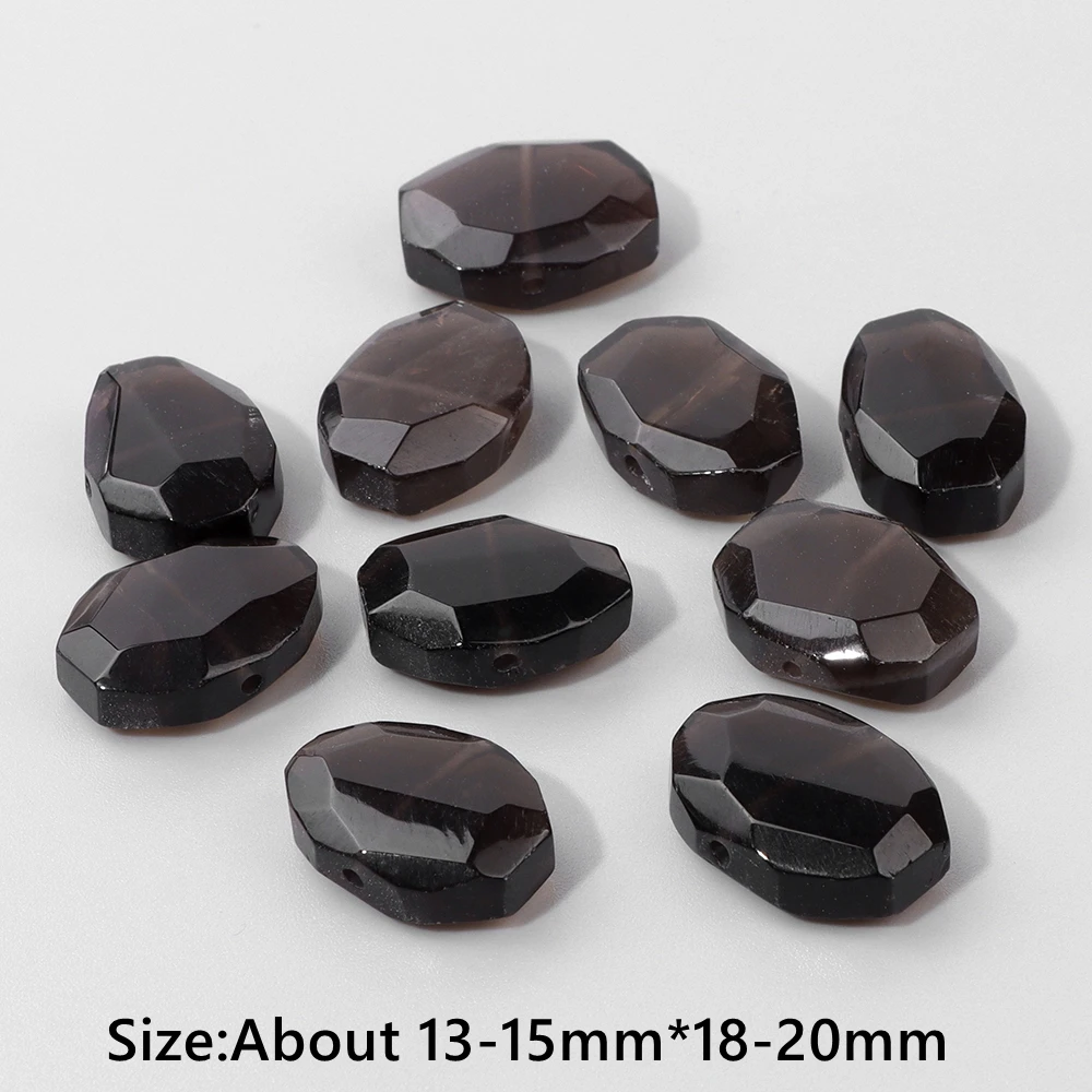 High Quality Natural Smoky Quartzs Square Beads Smooth Faceted Black Crystal Spacer Bead for DIY Necklace Bracelet Reiki Jewelry