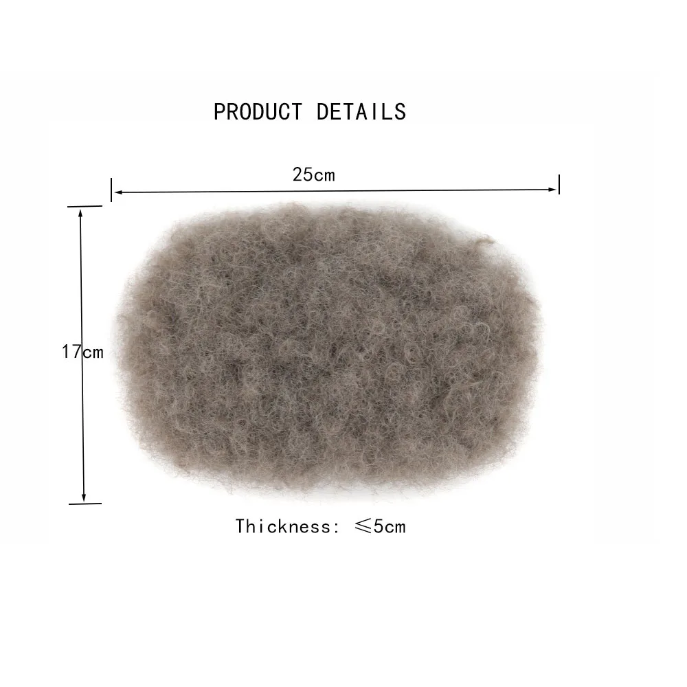 Men Afro Toupee Clip In Hair Piece Synthetic Short Kinky Curly Top Hairpiece 4 Clips Pompadour Hair Topper for Men