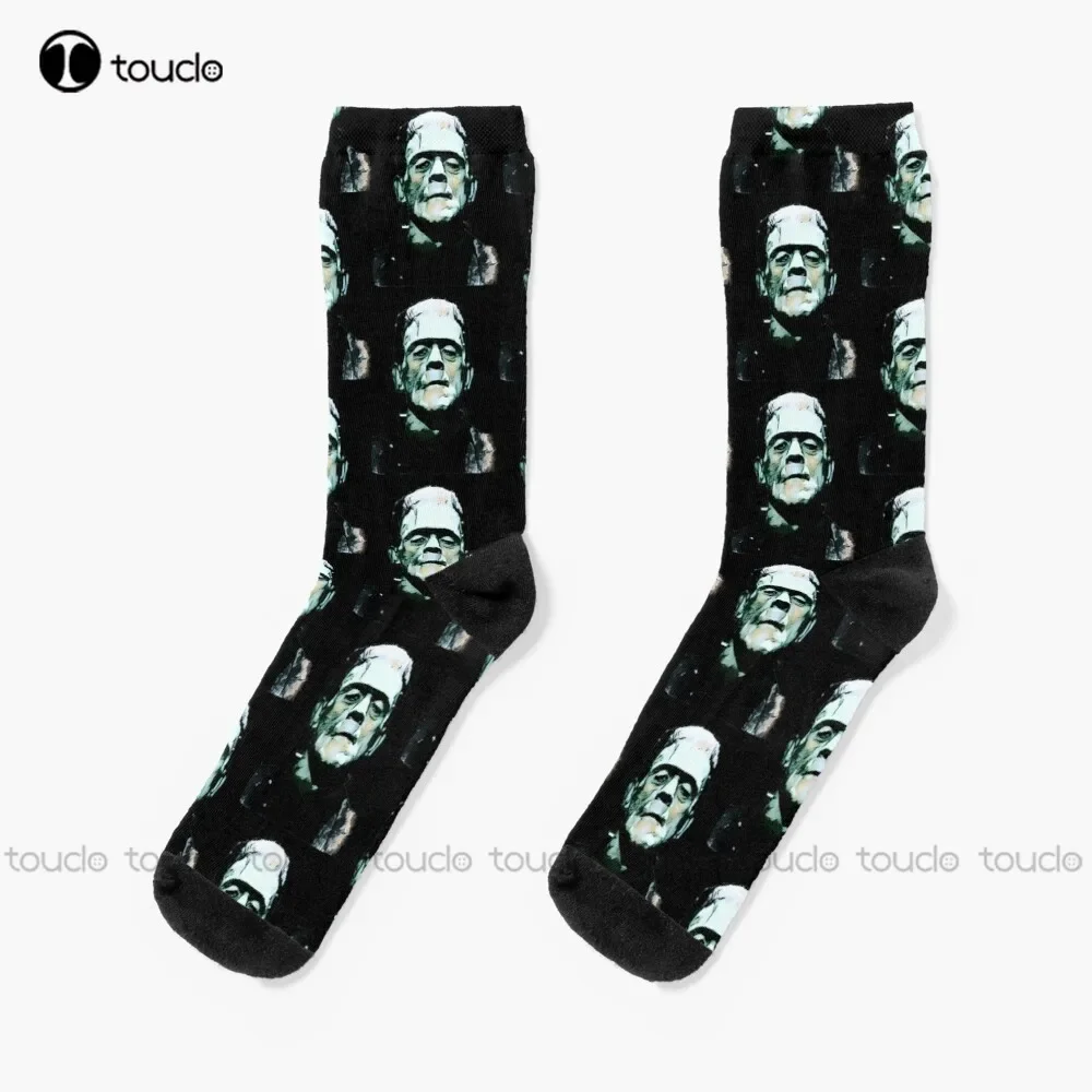 

Frankenstein Classic Horror Monster 50S 80S Pop Socks Halloween Socks Personalized Custom Unisex Adult Teen Youth Socks