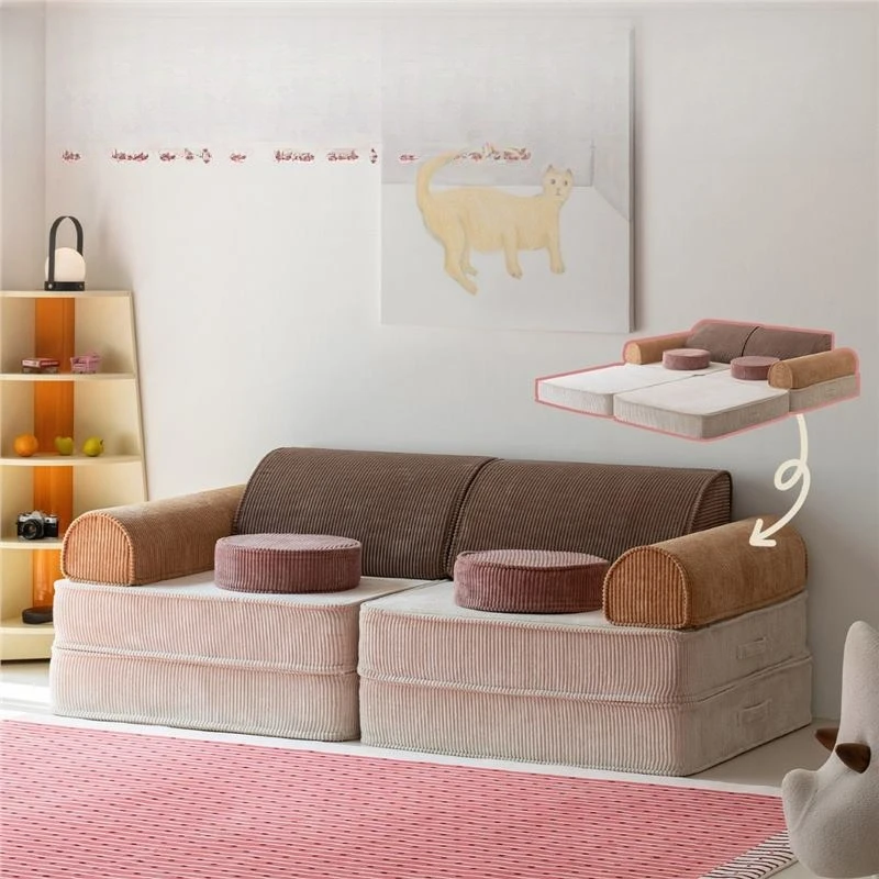 Combination module sofa bed building block sofa living room bedroom variable folding sofa bed removable and washable