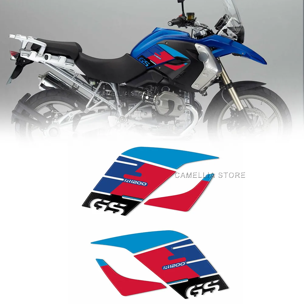 Stiker samping sepeda motor 3D Epoxy Resin tahan air BMW R 1200 GS stiker sepeda motor untuk BMW R 1200 GS 2008-2012