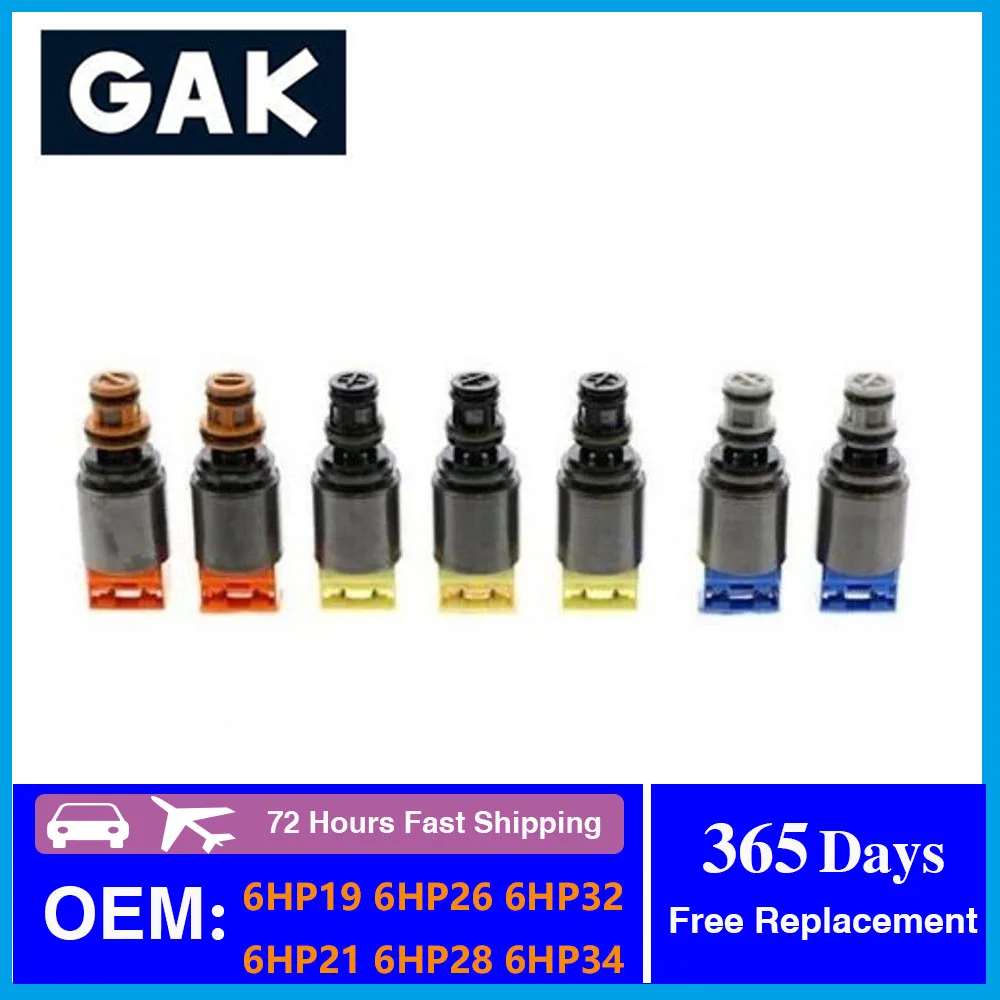 GAK Brand 7Pcs Gearbox Valvebody Solenoids 6HP21 6HP28 6HP26 For Audi For BMW For Jaguar For Land Rover 1068298044 1068298045