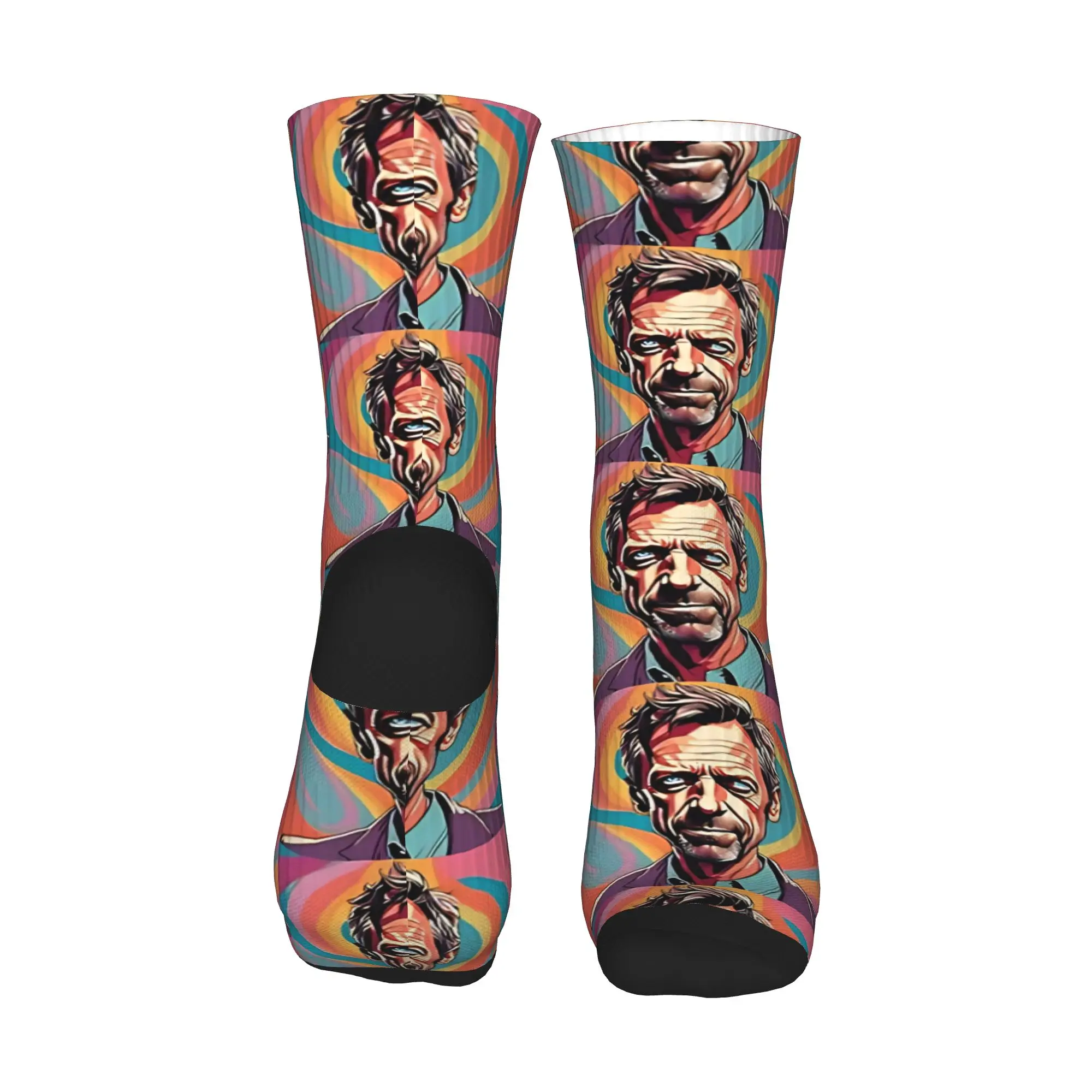 Dr. Gregory House Psychedelic Stockings Adults Men Socks Soft Leisure Socks Autumn Skateboard Anti Sweat Graphic Socks Present