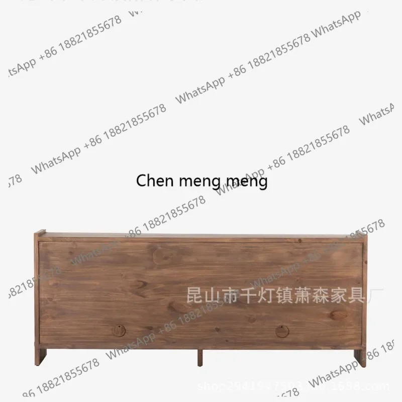 walnut living room TV cabinet light luxury solid wood entrance cabinet medium ancient style storage side object floor cabinet
