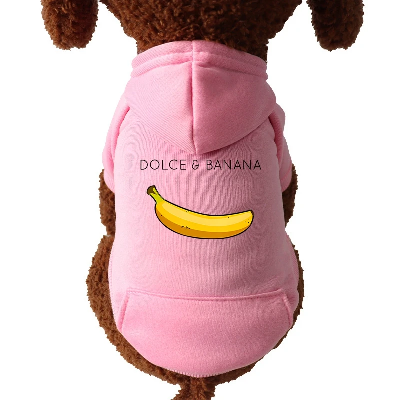 DOLC & BANANA-ropa para mascotas, sudaderas con capucha estampadas para perros, abrigo cálido de invierno para perros grandes, chaqueta, suéter para cachorros, ropa de Bulldog Francés