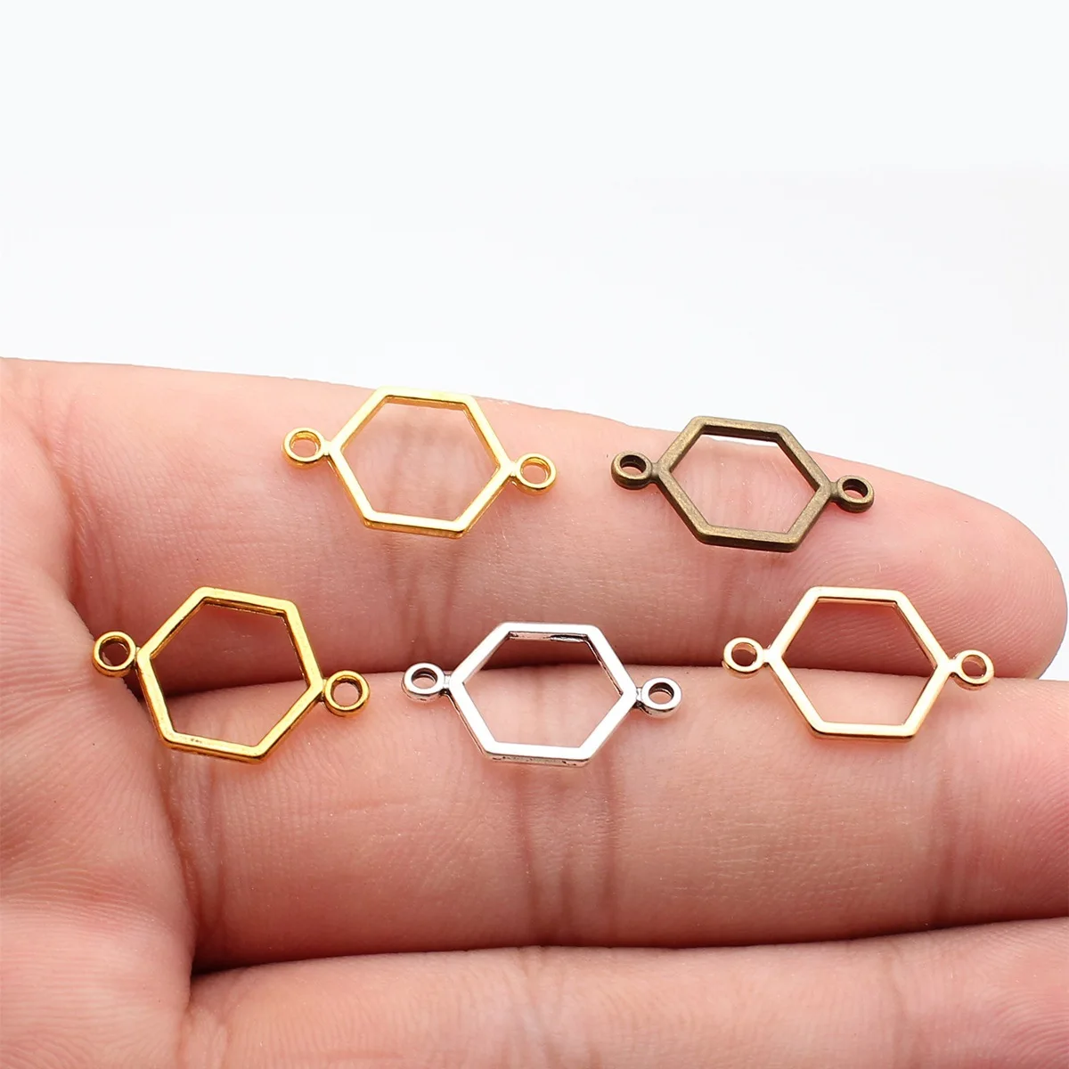 WYSIWYG 40pcs 19x13mm 5 Colors Trendy Honeycomb Connector Charms For Jewelry Making DIY Jewelry Findings