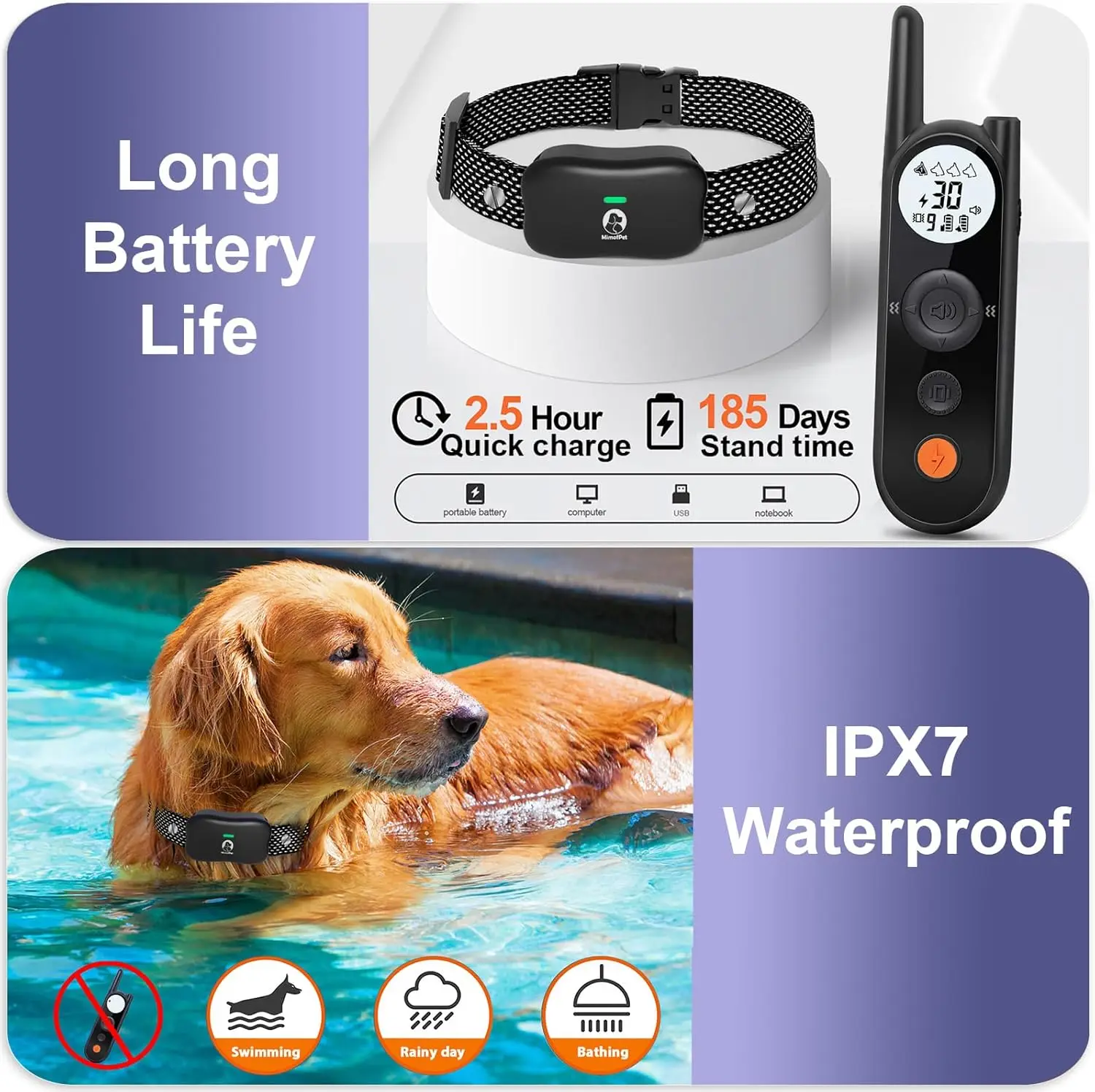 سياج كلب لاسلكي لكلابين - يغطي حتى سياج كهربائي 856 أقدام، طوق مقاوم للماء 6000 قدم مع جهاز تحكم عن بعد، حيوانات أليفة قابلة لإعادة الشحن · جديد #1