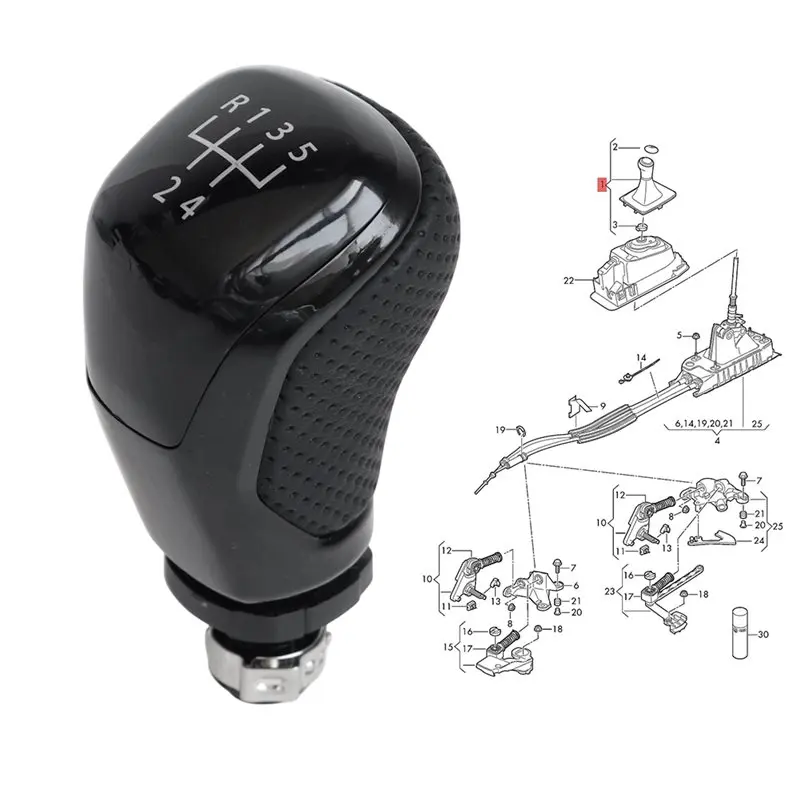 For VW Tiguan R-Line 2016-2024 5 Speed Gear Shift Lever Knob 5NB711113F Gear Shifter Lever Handball 5NB 711 113 F Black