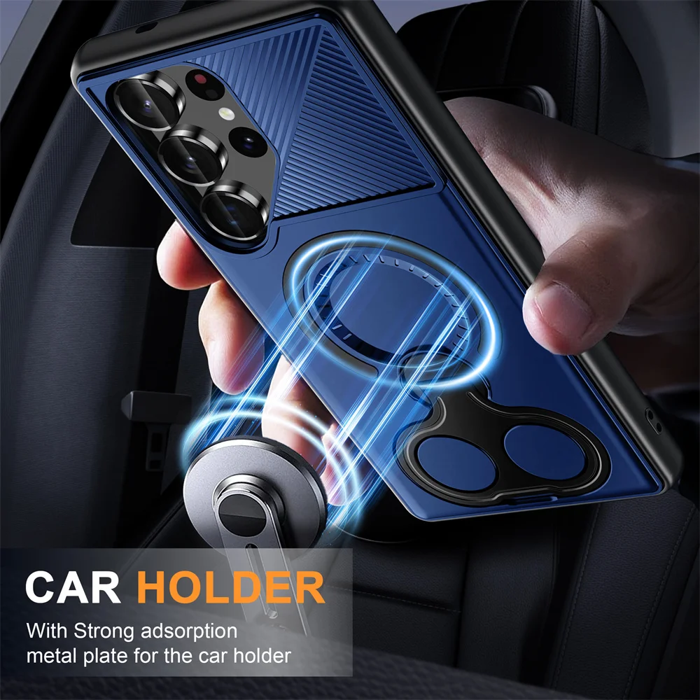 الفاخرة البنصر أضعاف دعامة حامل المغناطيسي قضية الهاتف لسامسونج S25 حافة S24 الترا S23 زائد A56 A36 A26 A16 درع غطاء