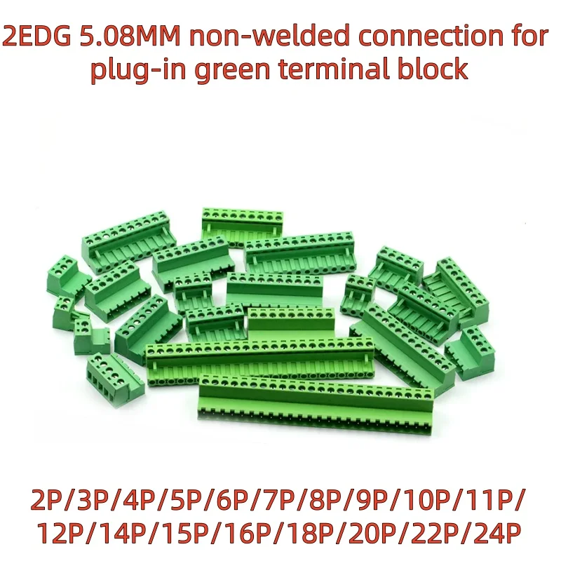 5 Sets 5.08MM Pluggable Terminal Blocks Connector KF2EDGKR 5.08 Butting Style 2/3/4/5/6/7/8/9/10/12/14/15/16 Pin Screw Terminal