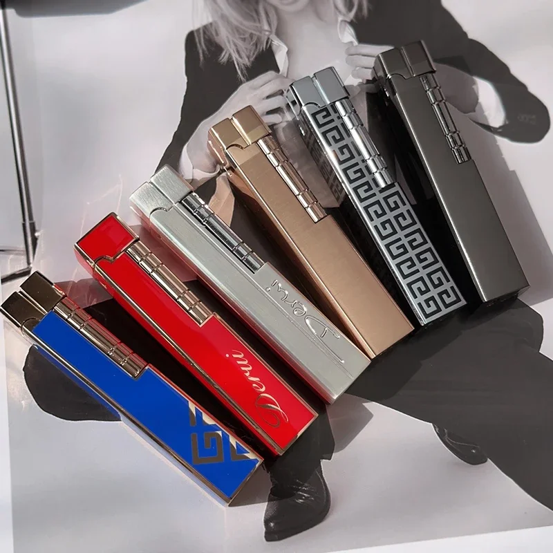 New German Retro Grinding Wheel Gas Lighter Creative Personalized Side Sliding Lighter Open Flame High-end Boutique Gift