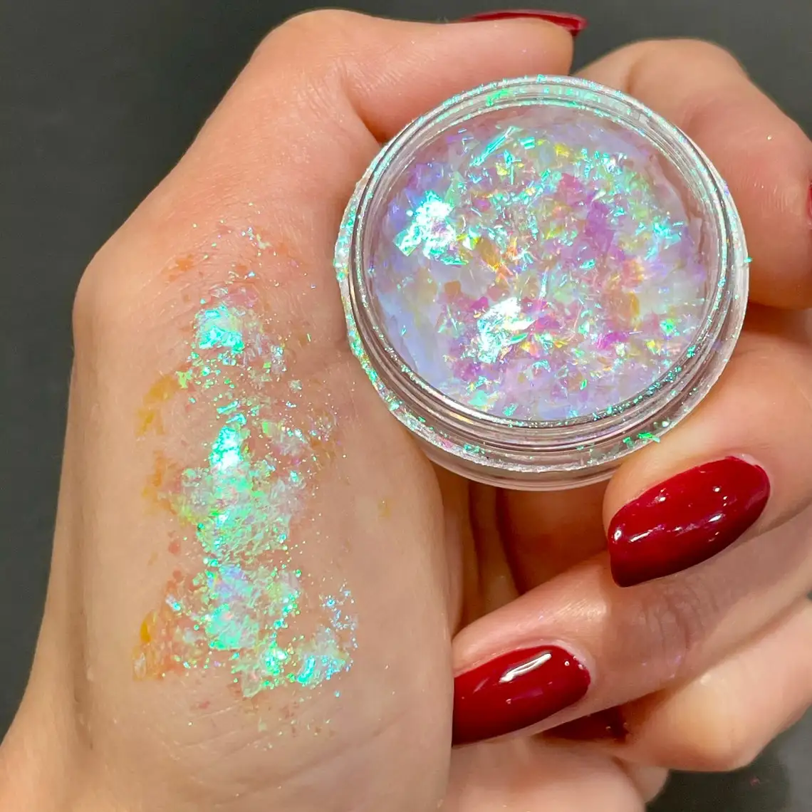 1Jar Aurora Chameleon Snowflake Ultra-Thin Iridescent Nail Sequins Holographic