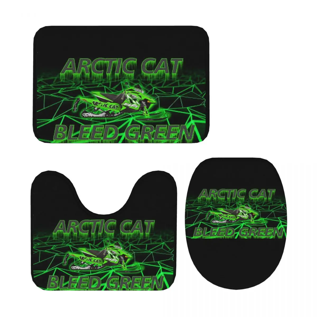 

Arctic Cat, 3-х шт., коврик для ванной, набор для ванной комнаты, крышка для унитаза, домашний декор, нескользящий ковер, напольный коврик
