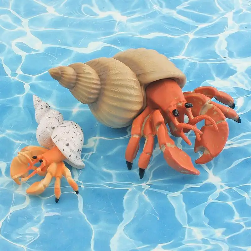 Hermit Crab Figurine Simulation SeaLife Models Animal Action Lobster Hermit Crab Statue Figurines Toy For Children Gift