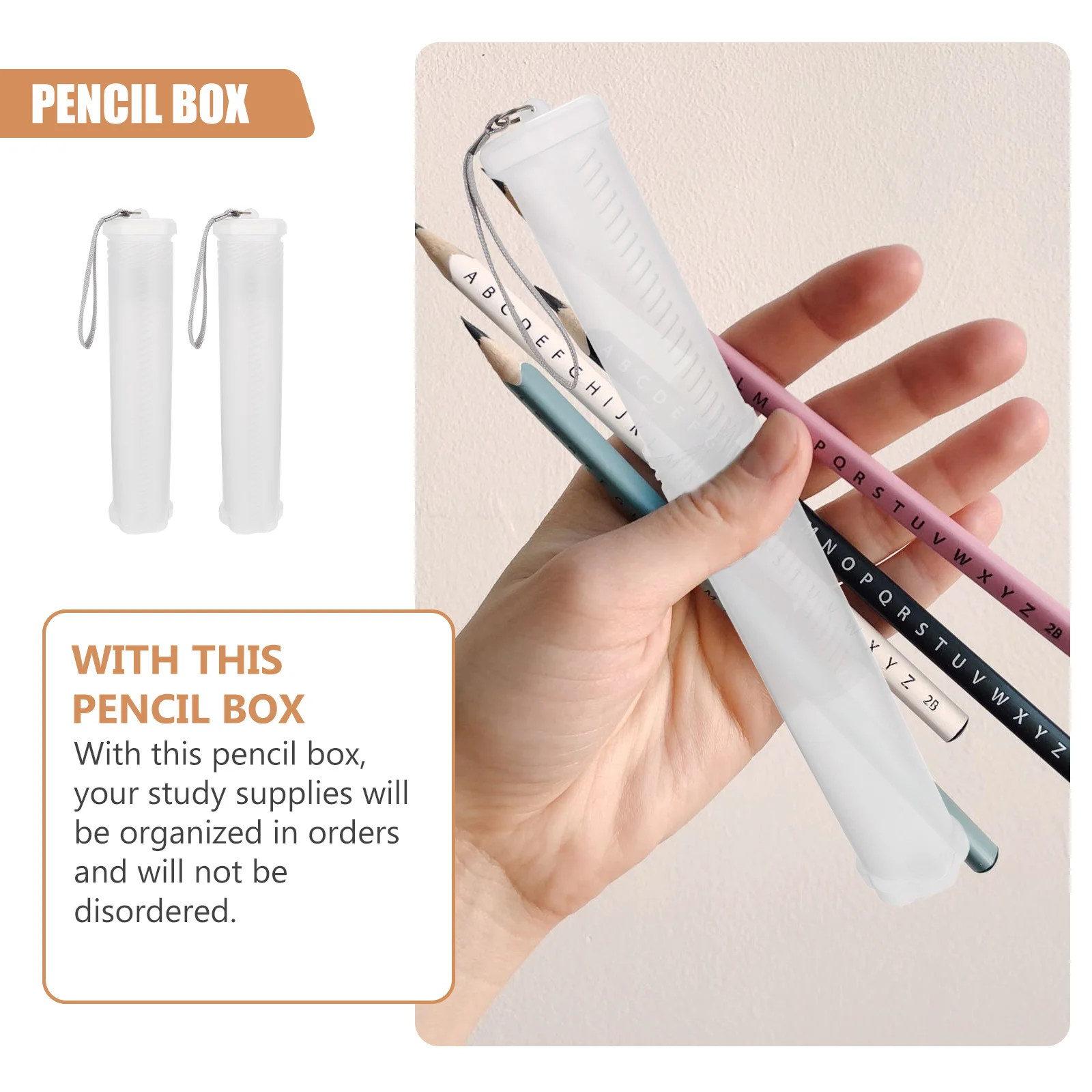 2 Pcs Pencil Case Telescopic Holder Lightweight Container Makeup Brush Portable Stationery Creative Student