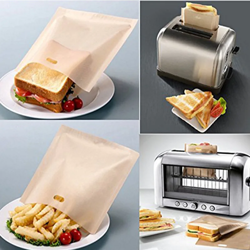 2Pcs Reusable Non-stick Baked Toast Bread Oven Bags Tools Toaster Bags For Grilled Cheese Sandwiches