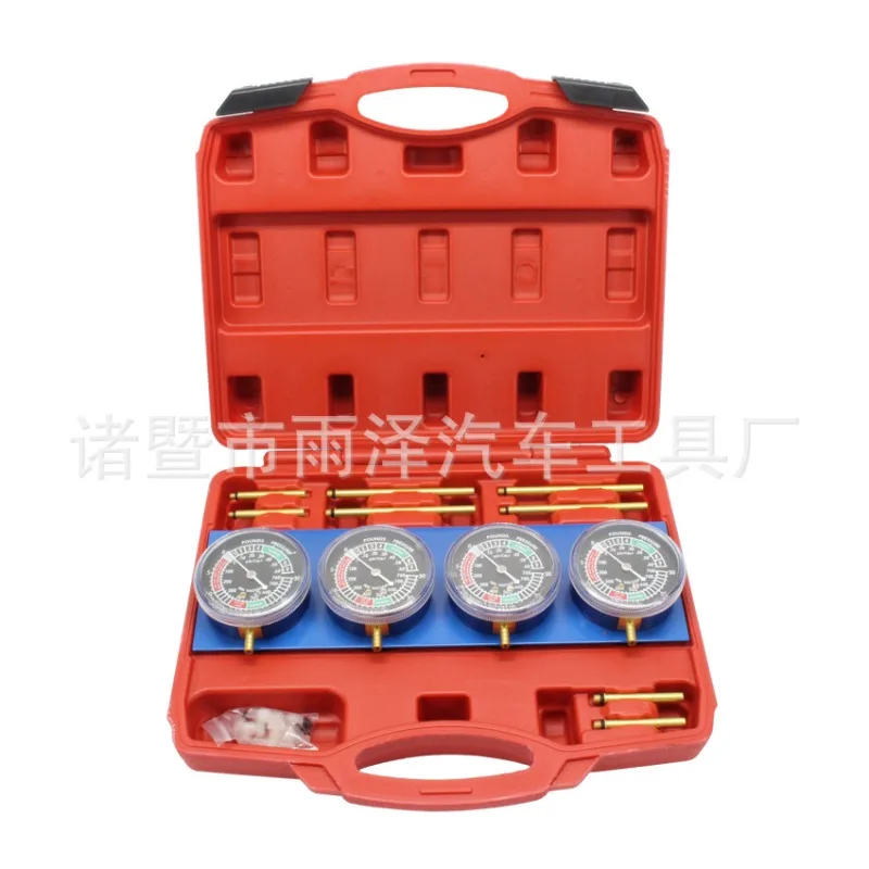 New 4-Cylinder Engine Carburetor Synchronization Vacuum Balance Gauge Tester Kit with Carrying Case for Motorcycle Auto Tuning