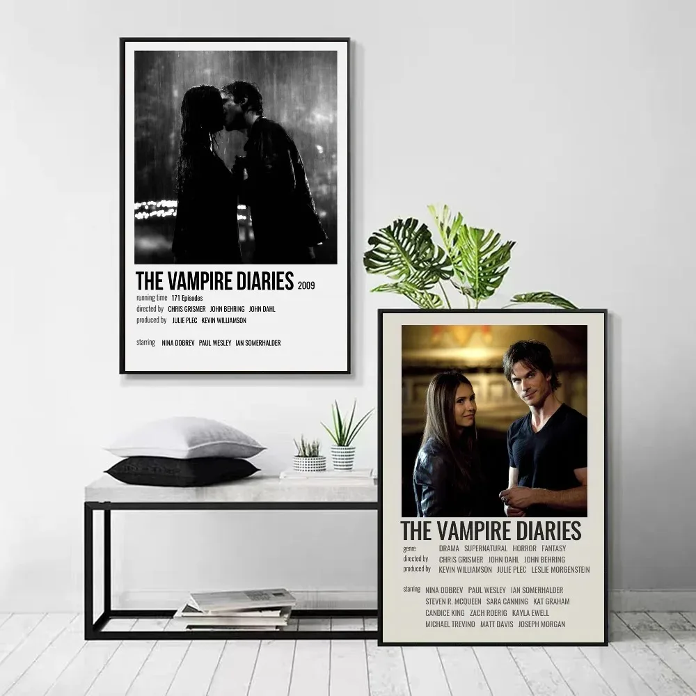 1pc The Vampire Diaries Movie Poster Coffee House Bar Room Wall Decor Canvas Painting