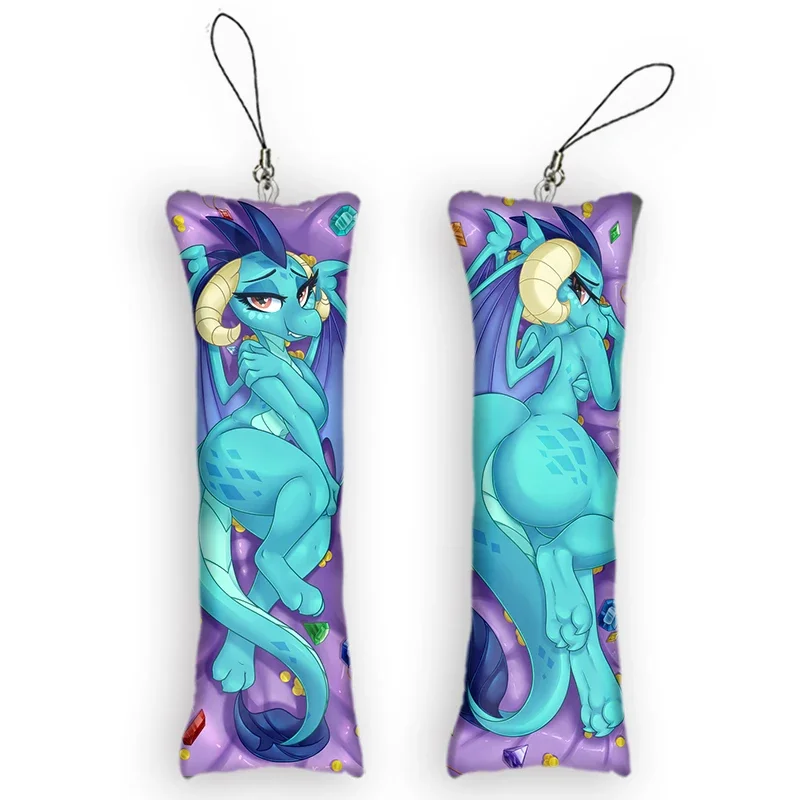 

New Pattern Keychain Princess Ember (Mlp) Mini Furry Dakimakura Pendant Double-sided Print Hanging Ornament Cute Small Body Pill