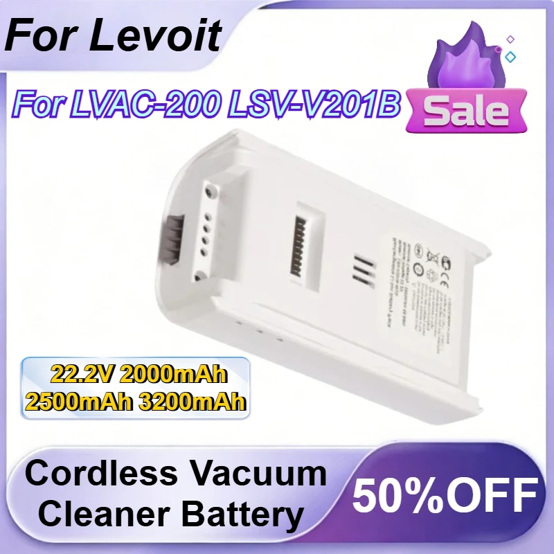 

22.2V 2000mAh 2500mAh 3200mAh Cordless Vacuum Cleaner Battery for Levoit LVAC-200 LSV-V201B Rechargeable Battery
