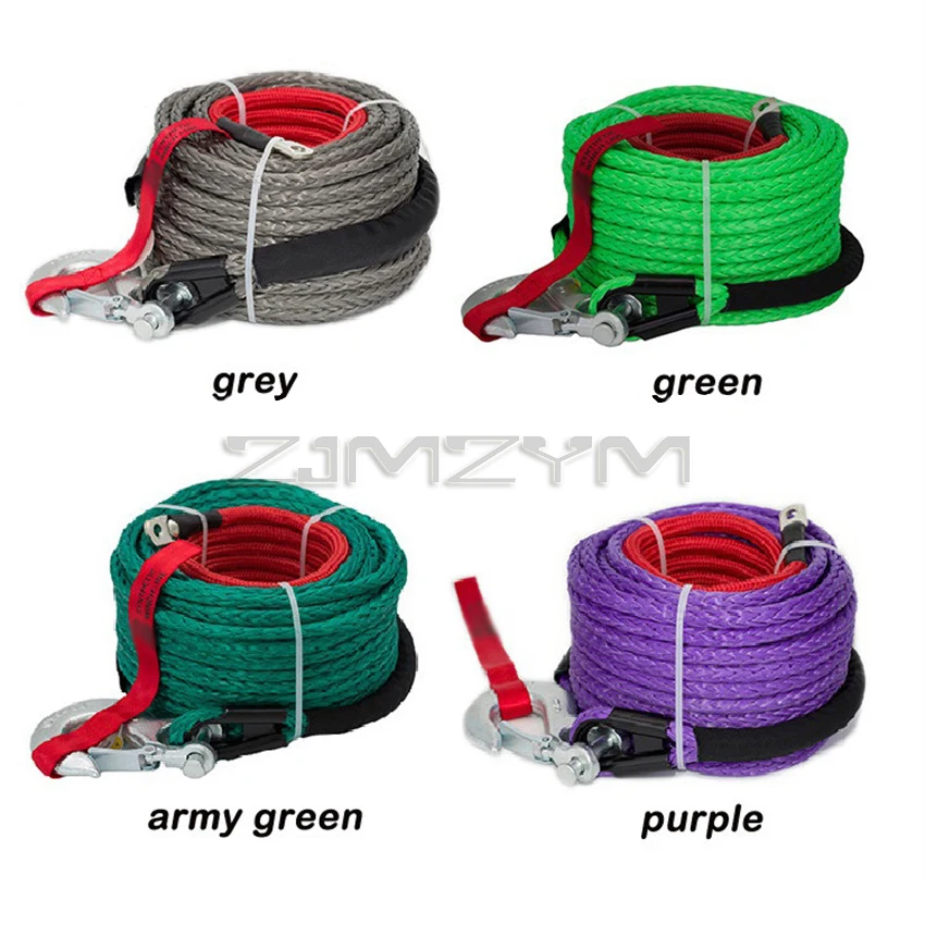 10mm*30m Multicolor Winch Line, Towing Rope, Polymer Synthetic Fiber Rope, Plasma Rope for Off-Road Vehicle Traction