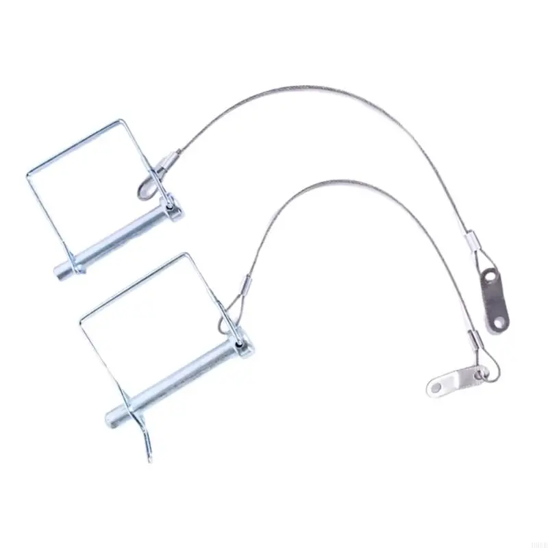 Trailer Coupler Pin Set with Retaining Wire and Spring Clip Lock, 3 Piece Metal Towing Hardware for Spare Storage H9EE