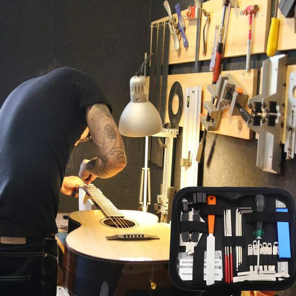 

1Set Guitar Repair Kit Portable Maintenance Tool Kit Lightweight Durable Materials Electric Acoustic Guitar Repair Accessory