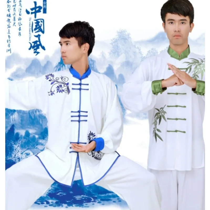 

quality Women's Men's Soft Cotton Suit Kung fu Wushu Martial Arts Uniform Embroidered Tai Chi Clothes Outdoor training suit