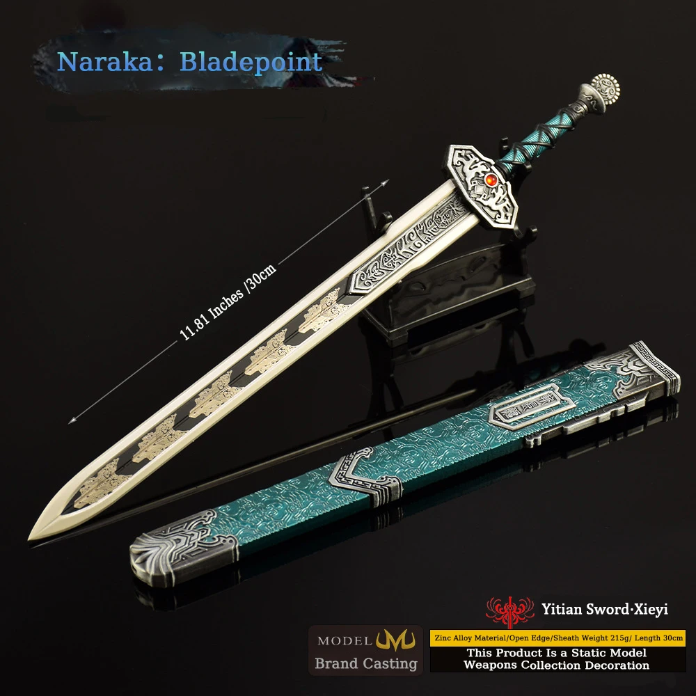 11.6-Inch Metal Naraka Game Peripherals Katana "Yitian Sword" Original Samurai Sabre Anime Steel Sword Real Size Japanese Toy