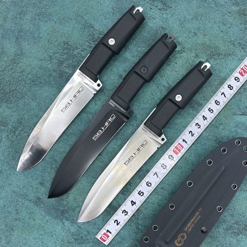EX DOBERMANN IV Coltello da sopravvivenza nella giungla ad alta durezza Coltelli a lama fissa con superficie in titanio kydex Attrezzi da pesca da campeggio all'aperto