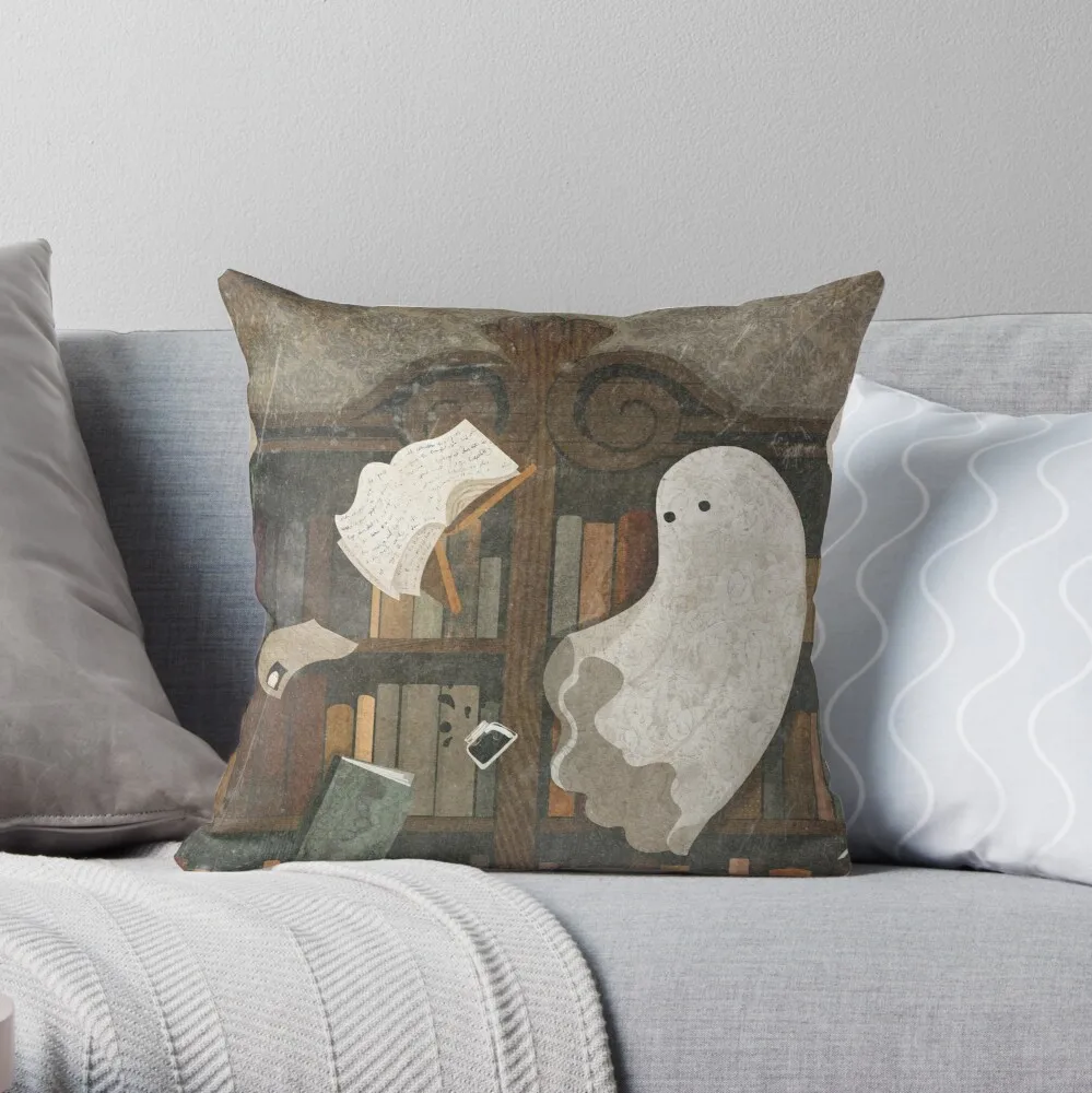 

There's a Poltergeist in the Library Again... Throw Pillow Luxury Pillow Cover