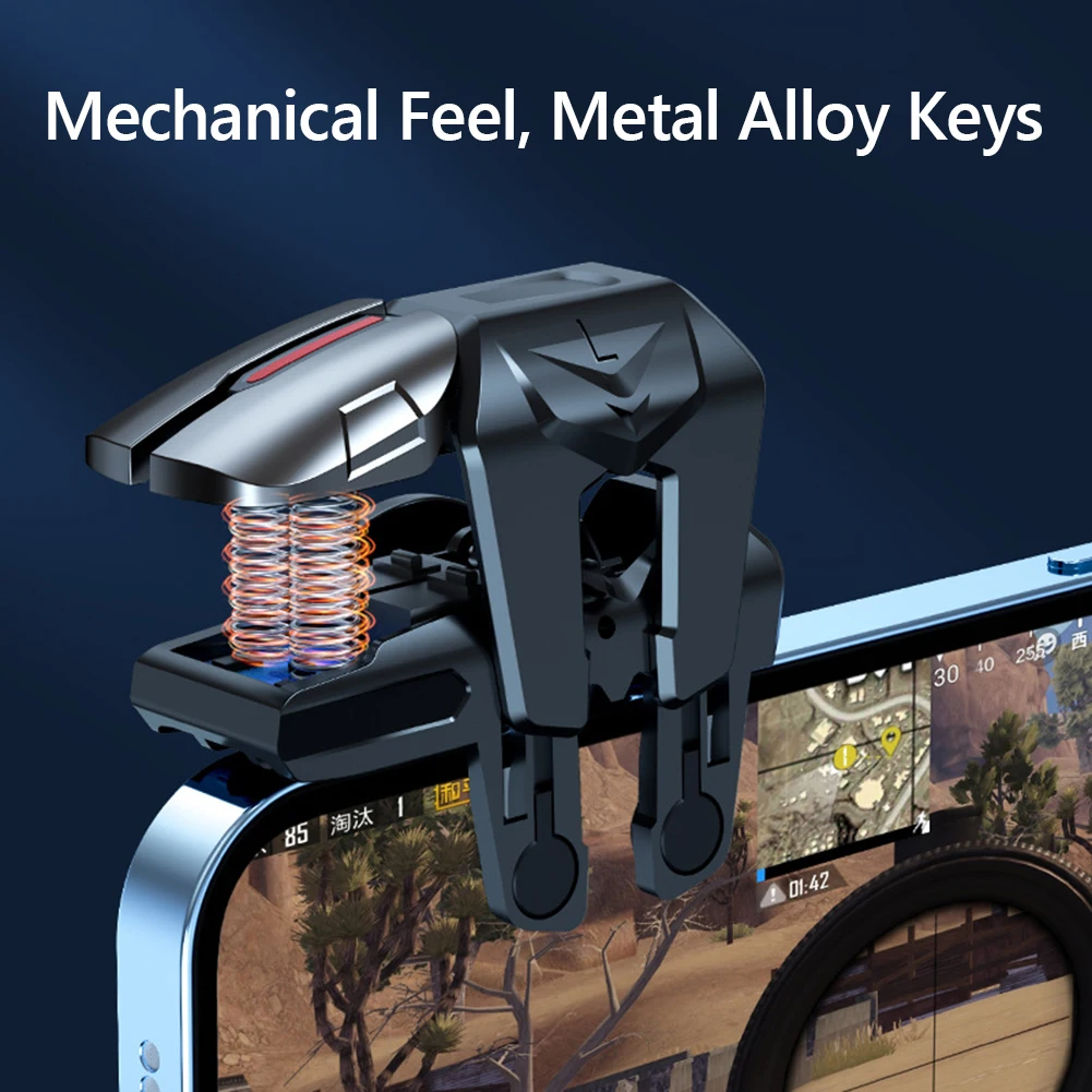 2pcs 6 Finger Gaming Trigger for PUBG Game Aim Shooting Gaming Trigger Mobile Gamepad Trigger Joystick for Iphone Android Phone