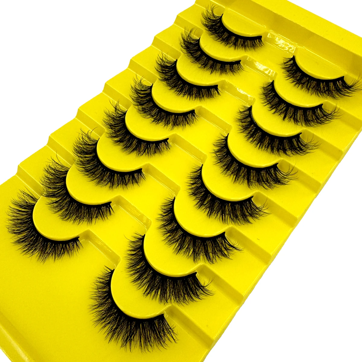 8 pares de pestañas de visón 3D Cilios esponjosas belleza suave pestañas postizas de visón cortas naturales pestañas postizas de maquillaje reutilizables gruesas clásicas