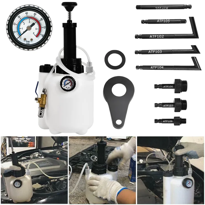 3L Transmission Oil Filling Pump System Manual Pump OR Pneumatic Automatic Gearbox Oil Fluid Pump Tool with Adaptors