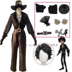 Norton Campbell Cosplay Game Identity V Prospector Costumes Survivor Black Tulip Skin Hat Uniforms Wig Set Party Clothes for Man