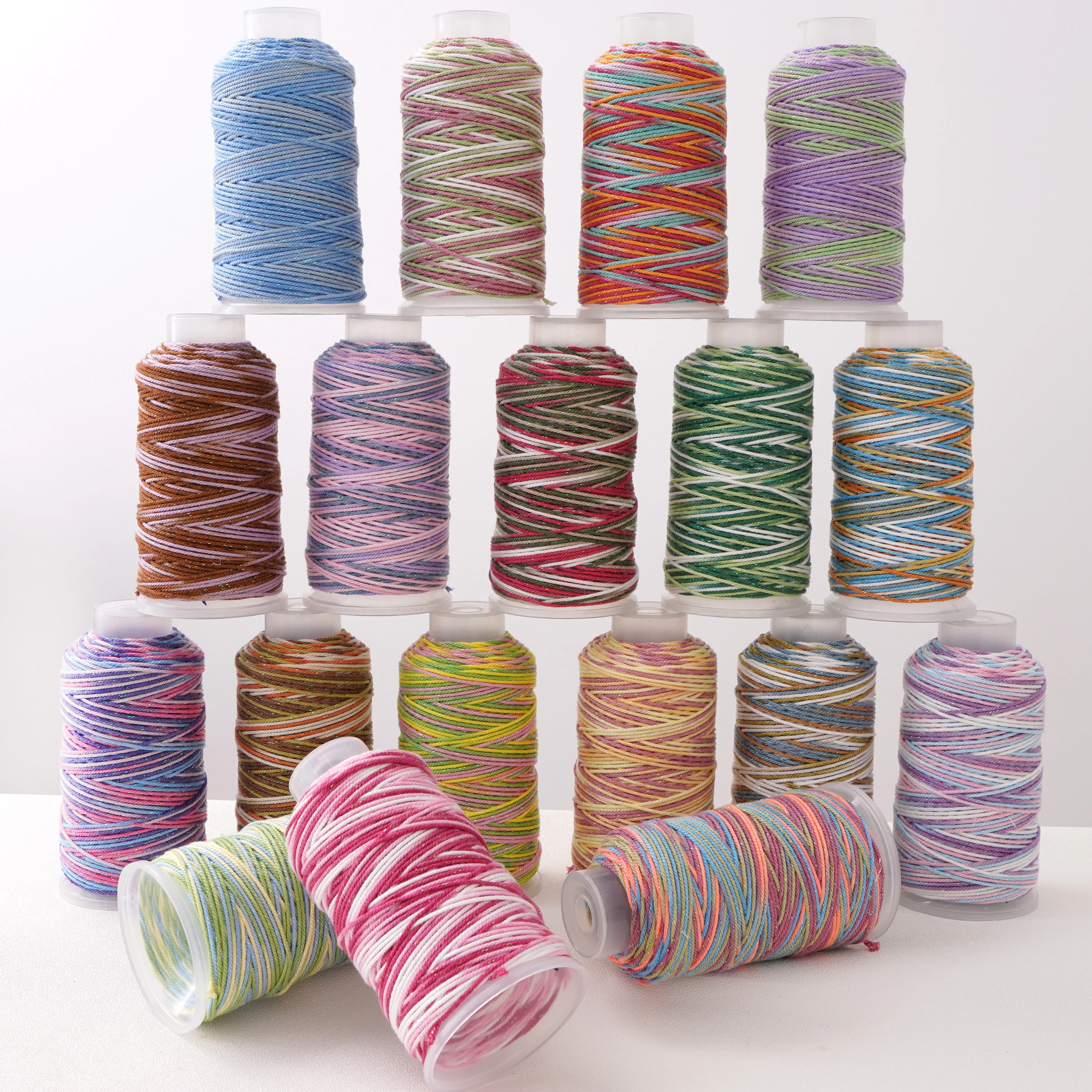 

80Meters/Roll 1.2mm Multi Color Hand Rubbing Cotton Thread Dyed Knitting Yarn Sweater Scarf DIY Woven Crochet Sewing Accessories