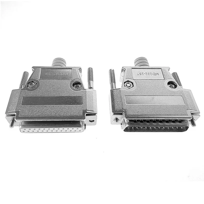 25P Male Female Connector DB25 Gold-plated Connector Industrial 25-pin Plug with Metal Shell for LED Communication Converter