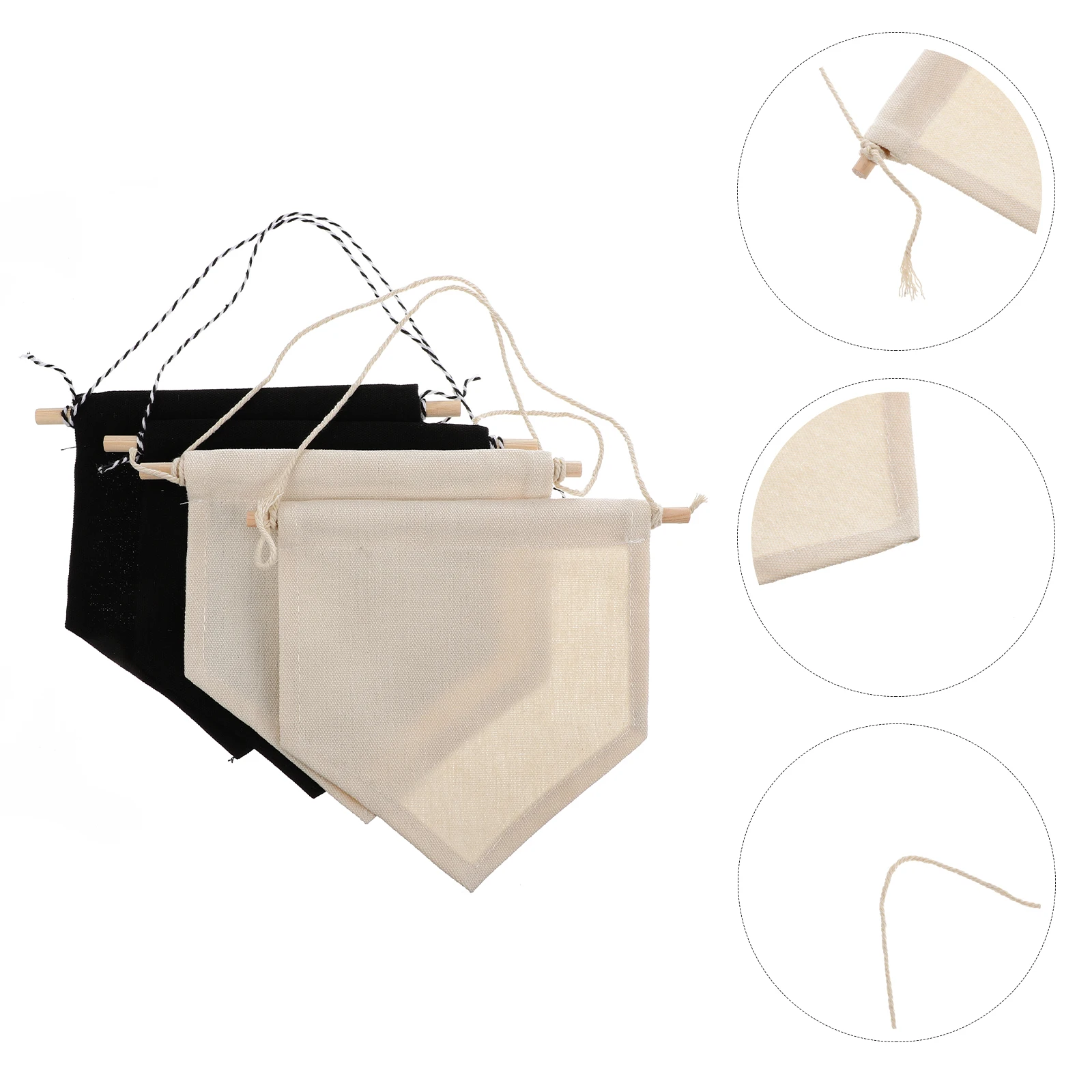 

4Pcs Pin Canvas Badge Banner Wood Storage Hanging Pin Badge Flag Wall Decor DIY Toy Kids Painting Teaching Tools