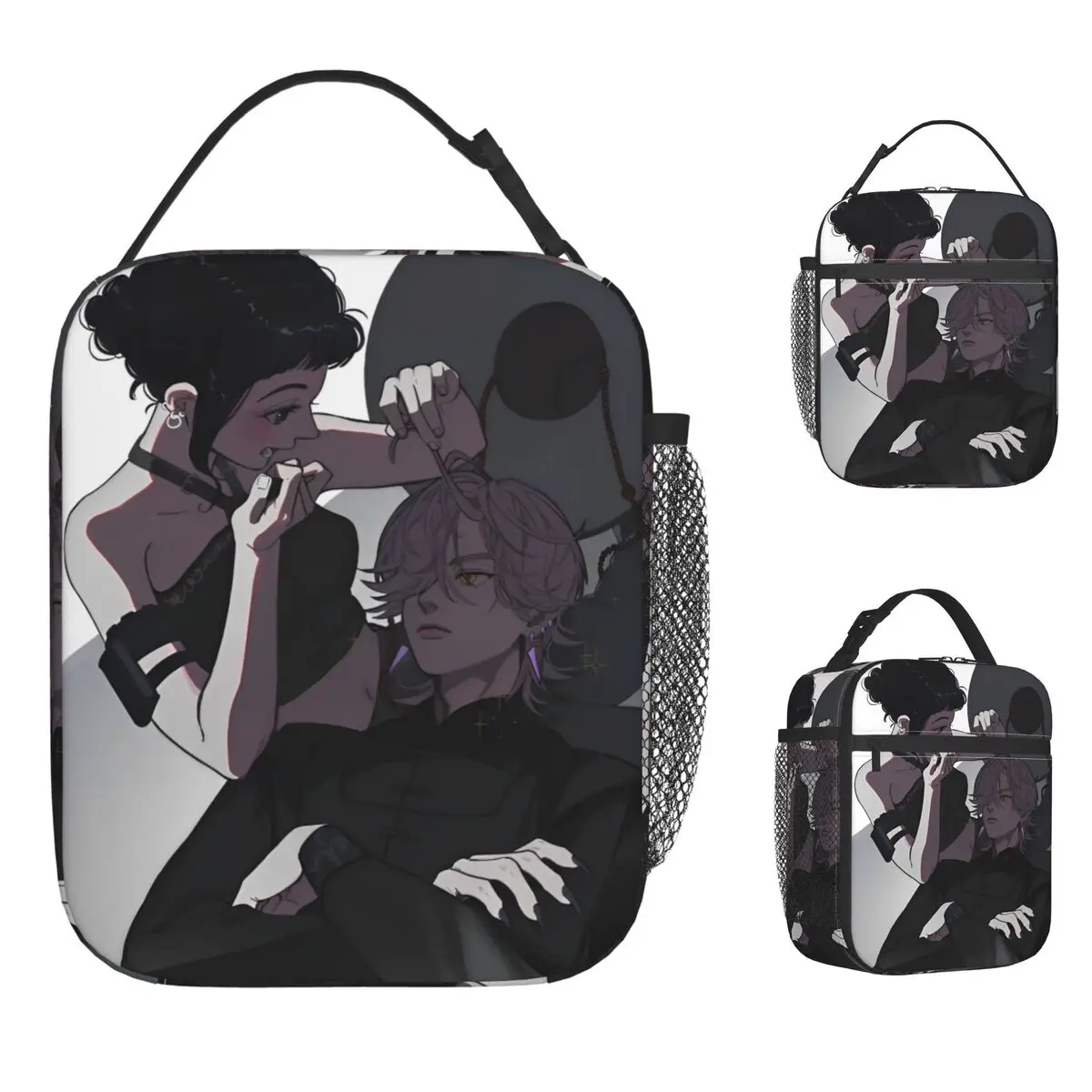 Kpop demon hunters anime lancheira de viagem para meninas bonito gráfico térmico almoço sacos oxford portátil saco térmico
