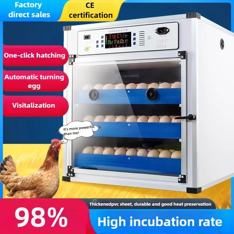 Automatic Egg Incubator 136/204 Eggs PVC Dual Electric Hatching Machine Automatic Temperature & Humidity Control & Egg Turning